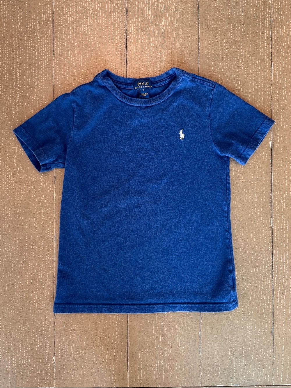 Ralph Lauren Boys’ Short-Sleeve Cotton Polo Tee/Preppy Blue T-Shirt • Size 6 (S)